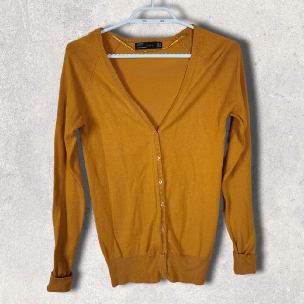 ZARA orange cardigan size Small